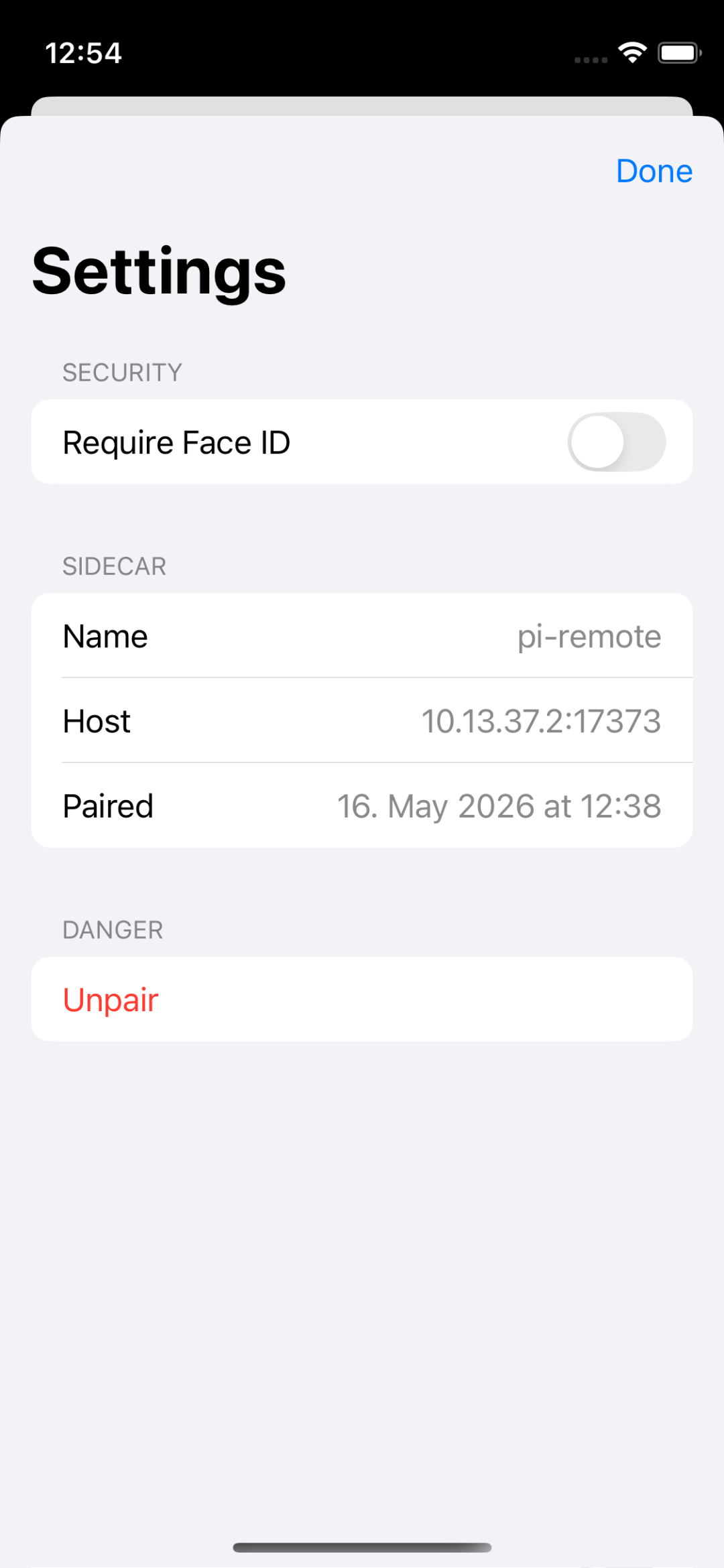 settings open